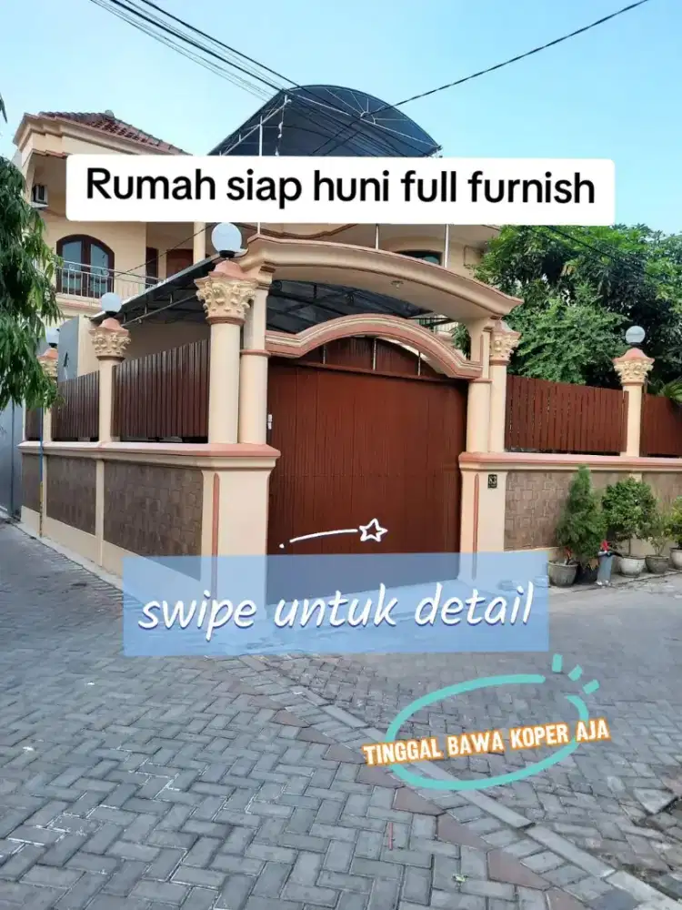 Rumah Mewah Full Furnished Murah Tanah Luas di Surabaya