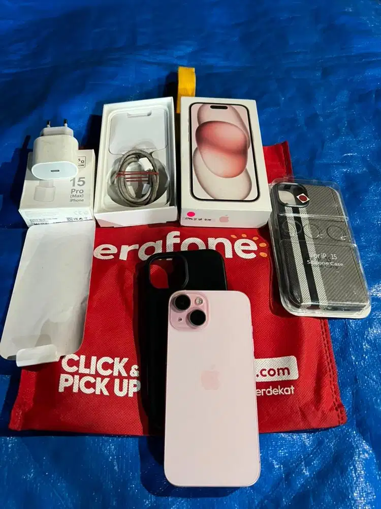 IPHONE 15 128GB PINK RESMI FULL ORI BH 85%