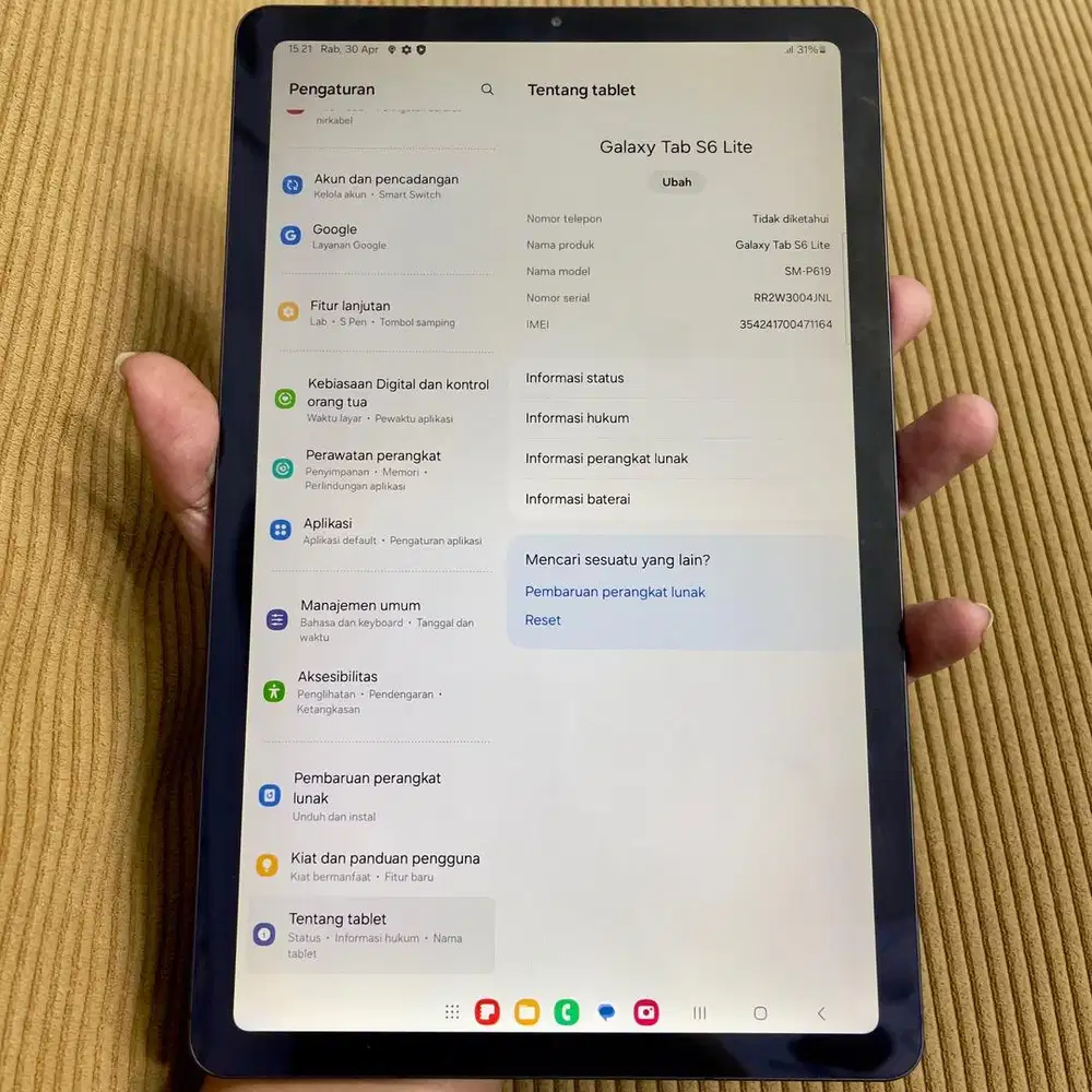 Samsung tab s6 lite snapdragon 4 / 128 full ori resmi