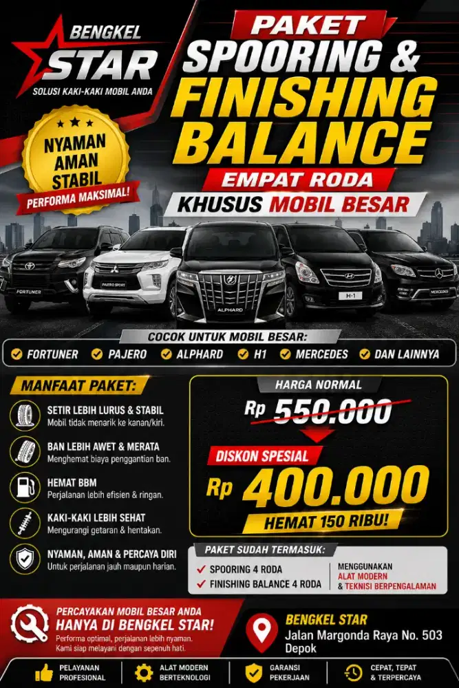SPOORING + Finishing BALANCE ( Bengkel STAR DEPOK)
