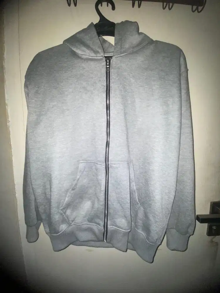 classic grey zip-up hoodie