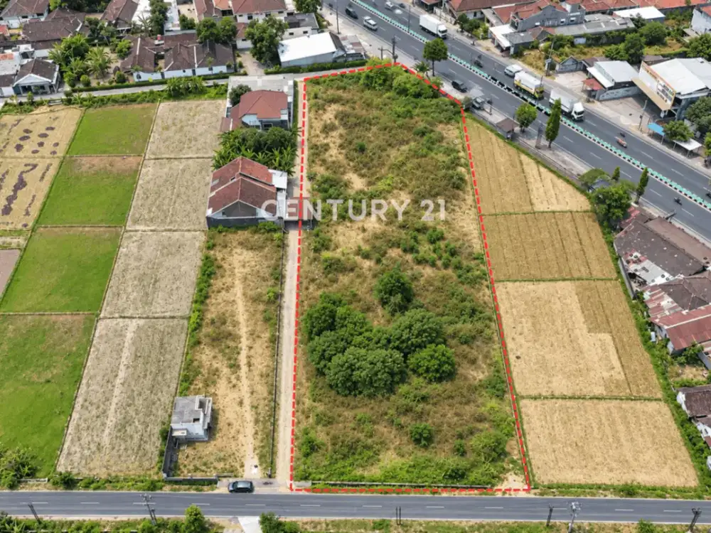 Tanah Premium 2100m2 Koridor Jogja Solo Potensi Komersial