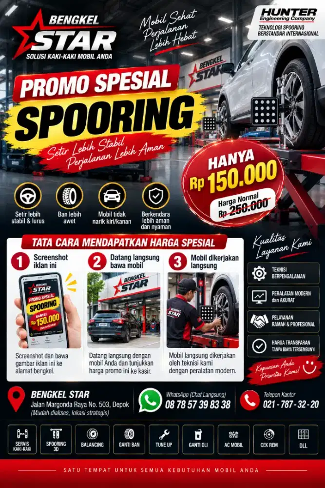 SPOORING 3 DIMENSI CANGGIH  (BENGKEL STAR DEPOK)