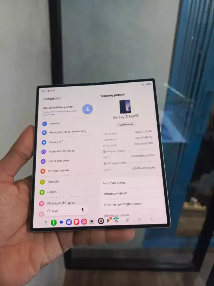 SAMSUNG Z FOLD 6 5G RAM 12/1TB ORIGINAL SEIN MULUS NORMAL FULLSHETT