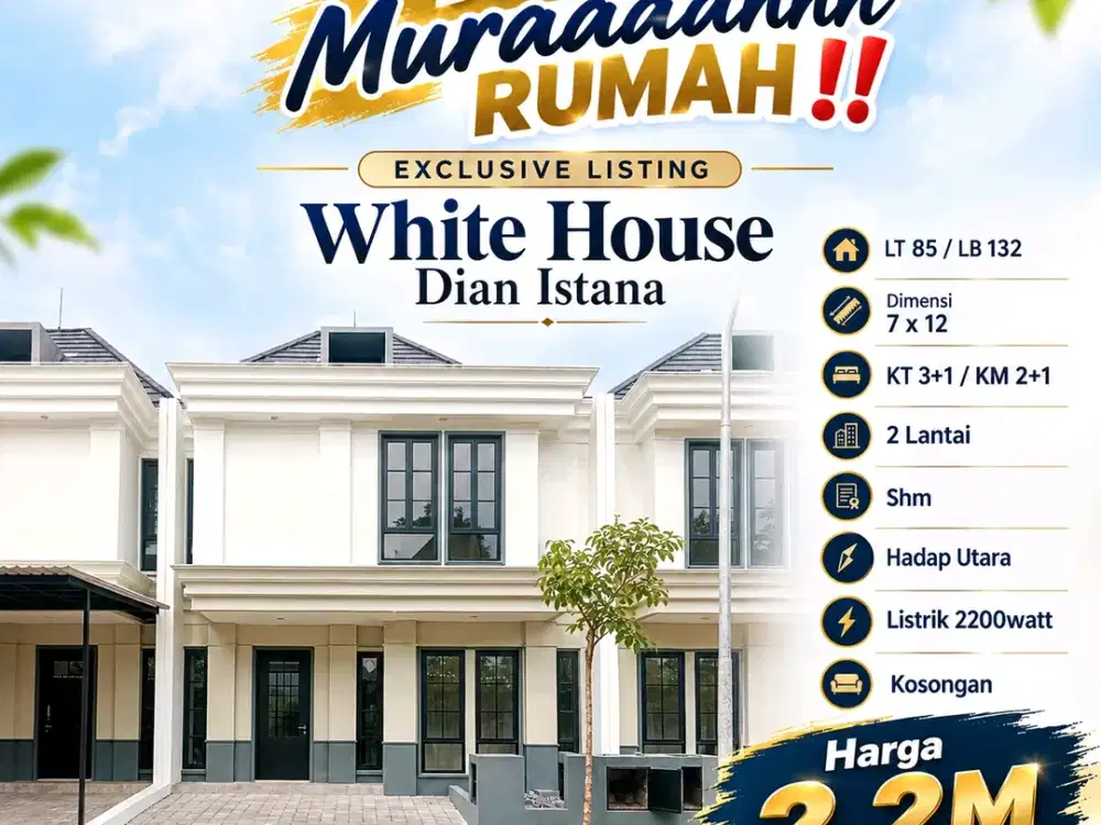 MURAH WHIYE HOUSE DIAN ISTANA DKT GRAHA PAKUWON WIYUNG