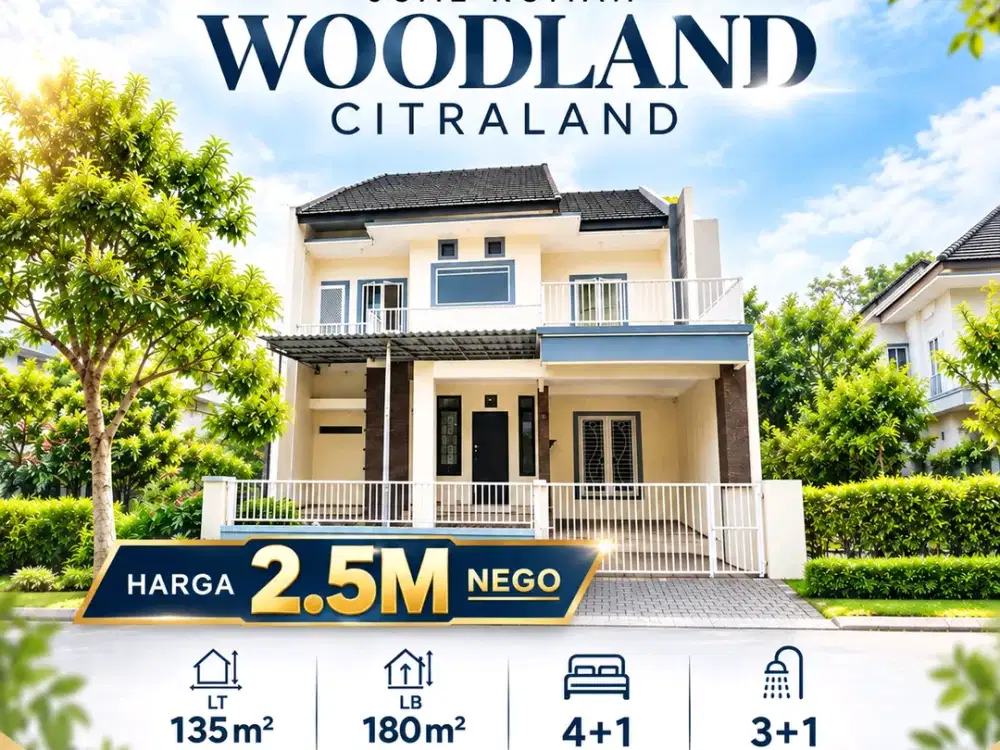 JUAL CEPAT RUMAH SIAP HUNI WOODLAND CITRALAND UTAMA DKT TPR