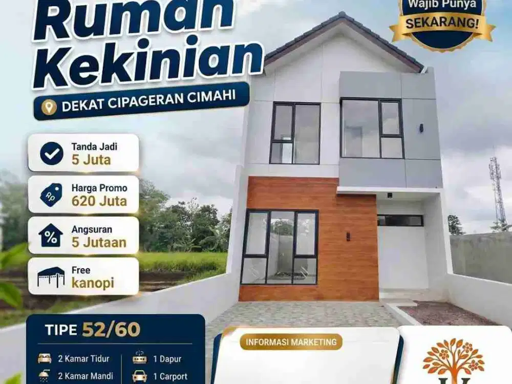 Rumah Baru 2lt Murah Dekat Cipageran Cimahi