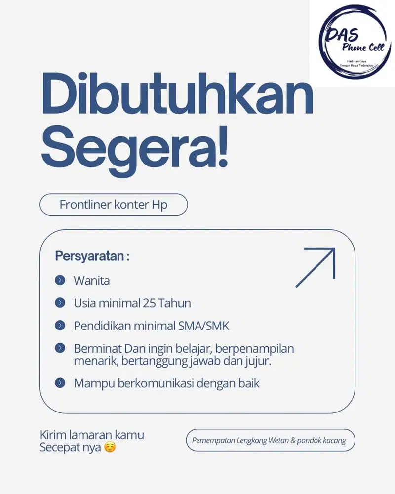 LOWONGAN PEKERJAAN FRONTLINER