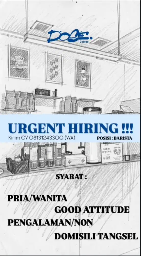 Posisi Barista di Dose Coffee