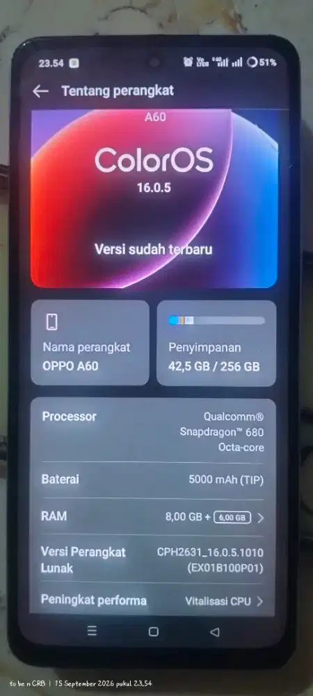 Oppo a60 ram 8/256 + kotak