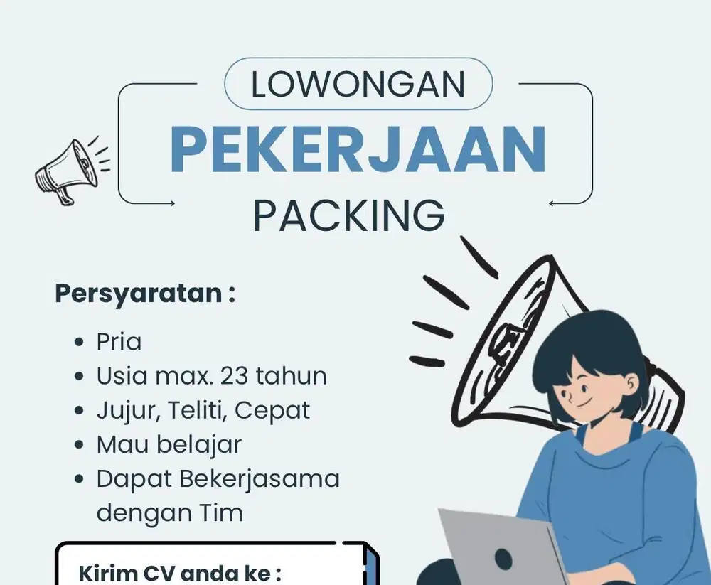 LOWONGAN PACKING ONLINE SHOP WANITA / PRIA