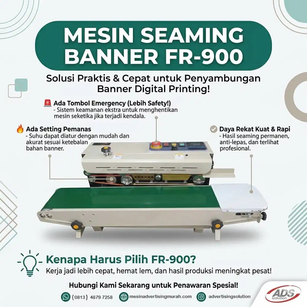 MESIN SEAMING / LEM OTOMATIS BANNER DAN SEALER PACKAGING