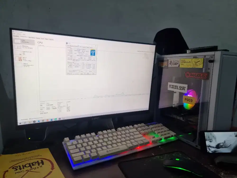 PC Full Set Editing & Rendering Berat + Monitor 24 Siap Pakai