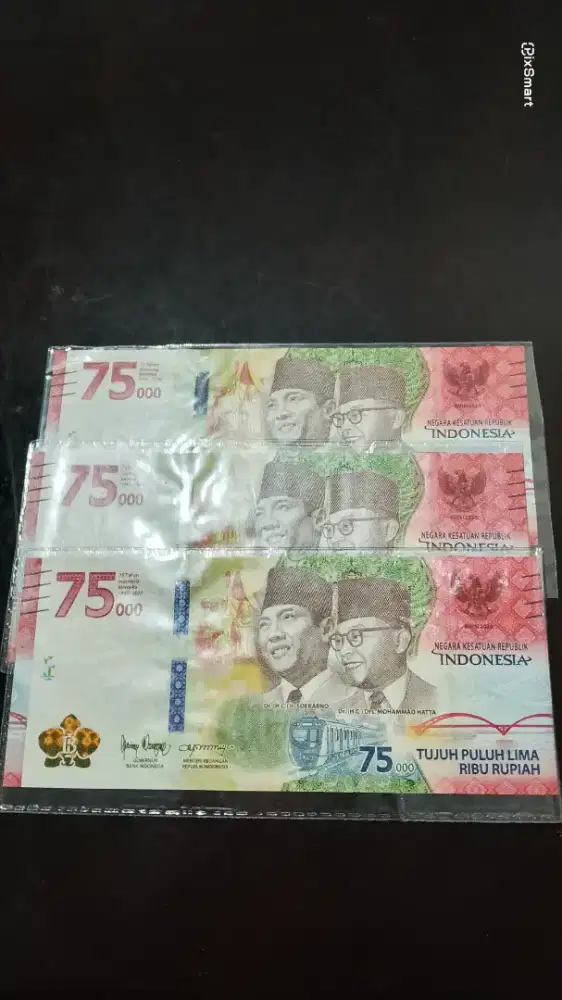 Uang Kertas Kuno Indonesia Rp75000.