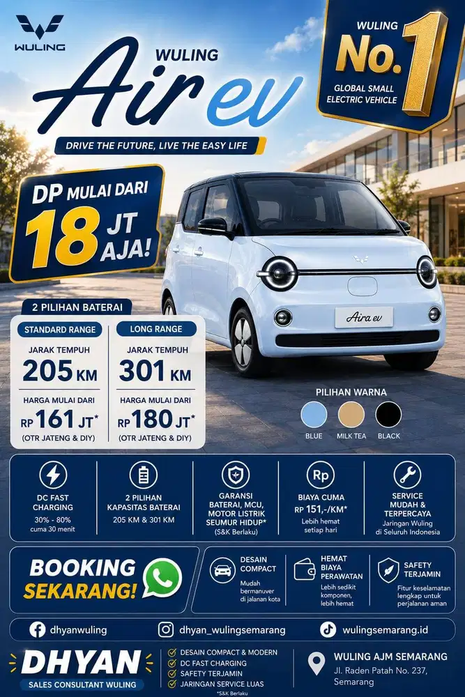 WULING AIRA EV PROMO HARGA LAUNCHING DP 18 JUTA