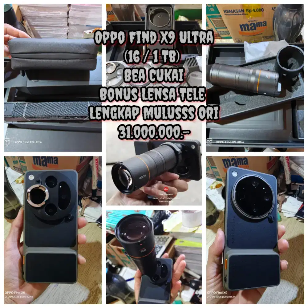 Oppo Find X9 Ultra (16 / 1 Tb) Bea Cukai , Lengkap Dgn Lensa Tele