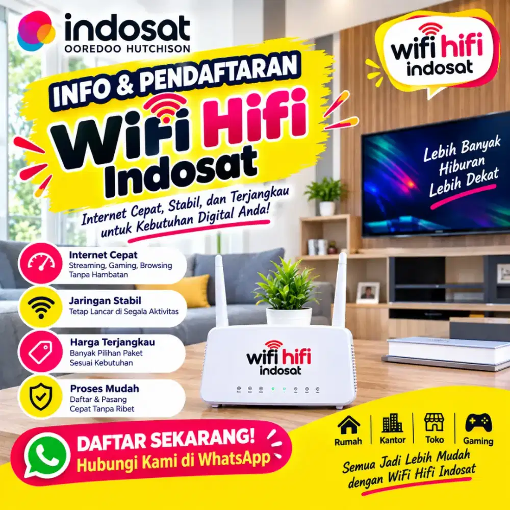 Melayani pasang baru Wifi Hifi Indosat