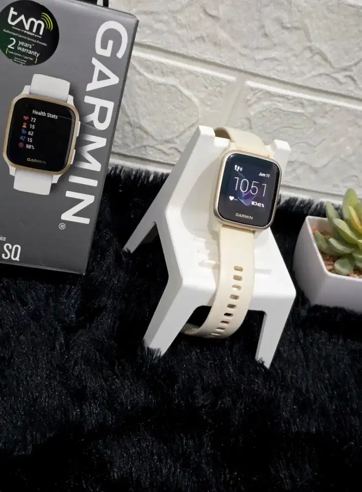 Garmin Venu SQ Putih Mulus Lengkap