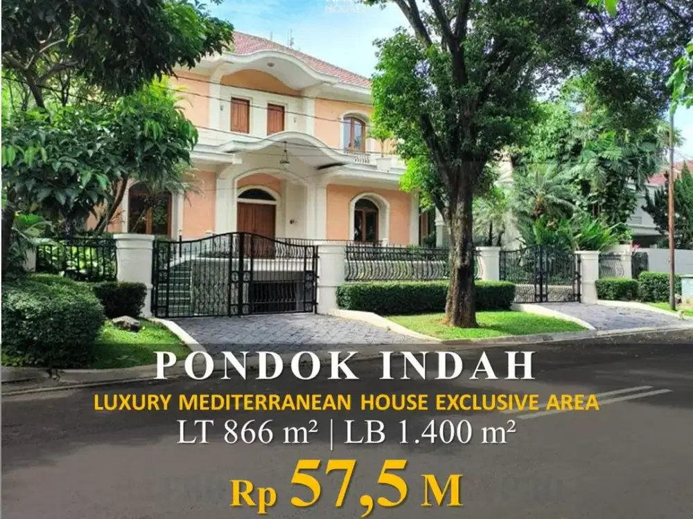 Dijual Rumah Mewah Pondok Indah 1400M² Ada Pool Hadap Timur 57.5M Nego