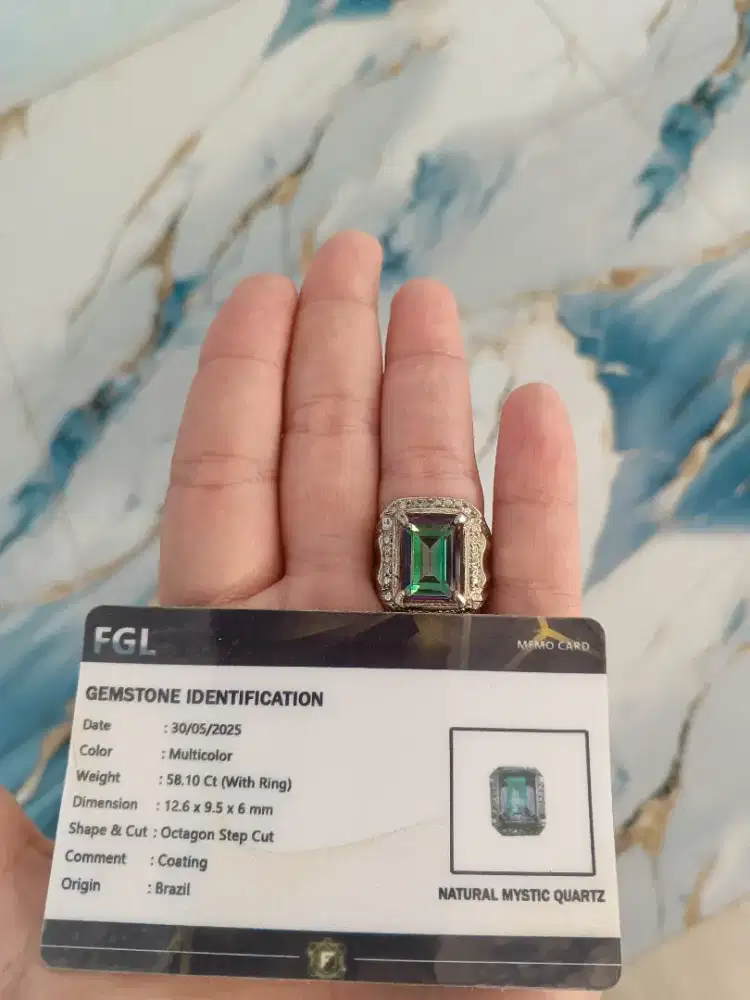 Cincin batu mystic Quartz