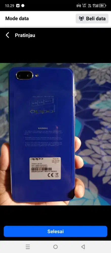 Jual hp baru murah Oppo a3s ram 6/128 layar 6,2 inch fulset