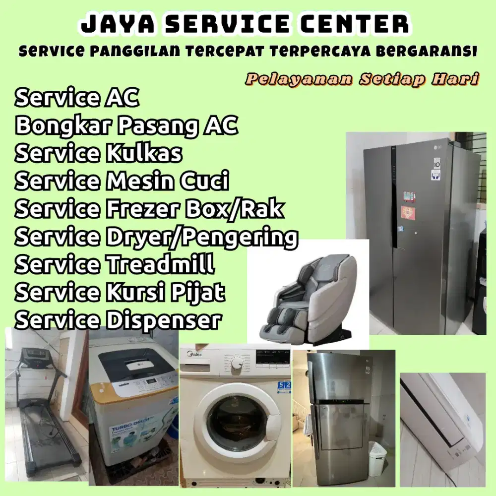 Service Mesin Cuci AC Kulkas Frezer Servis Treadmill Bongkar Pasang AC