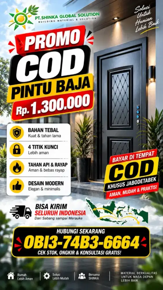 PINTU BAJA MURAH, KOKOH & TAHAN LAMA