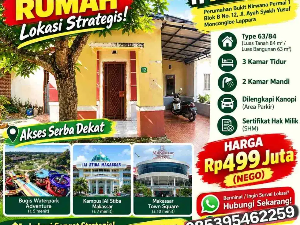 RUMAH STRATEGIS DEKAT BUKIT BARUGA KOTA MAKASSAR