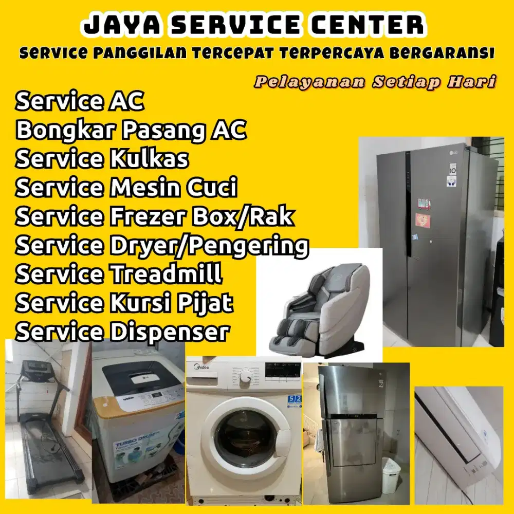 Service Kulkas Frezer Bongkar Pasang AC Servis AC Mesin Cuci Treadmill