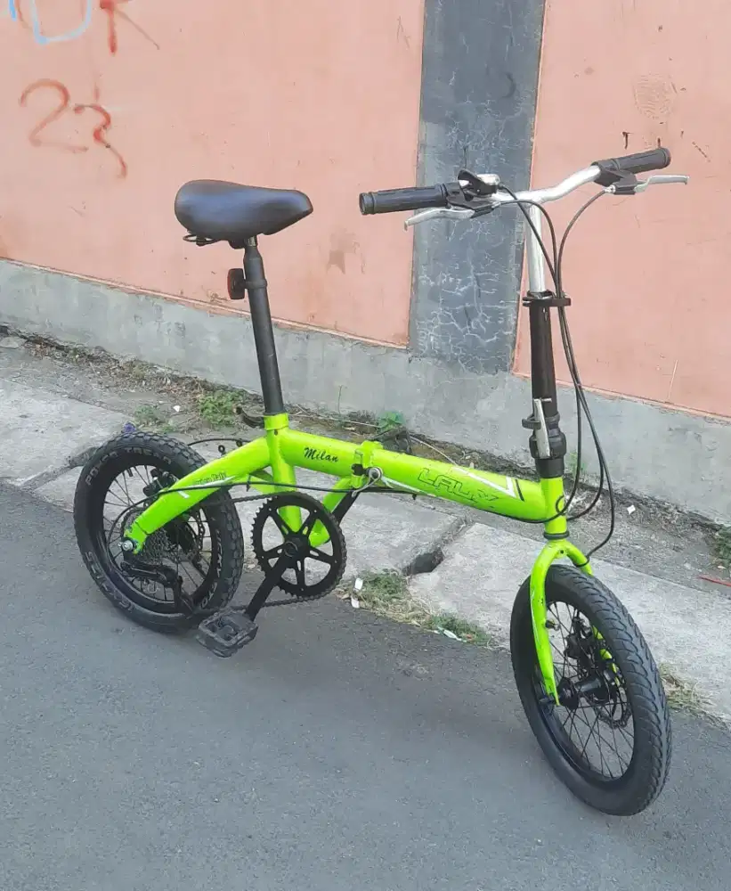 Jual sepeda lipat laux milan uk 16 speed 7.