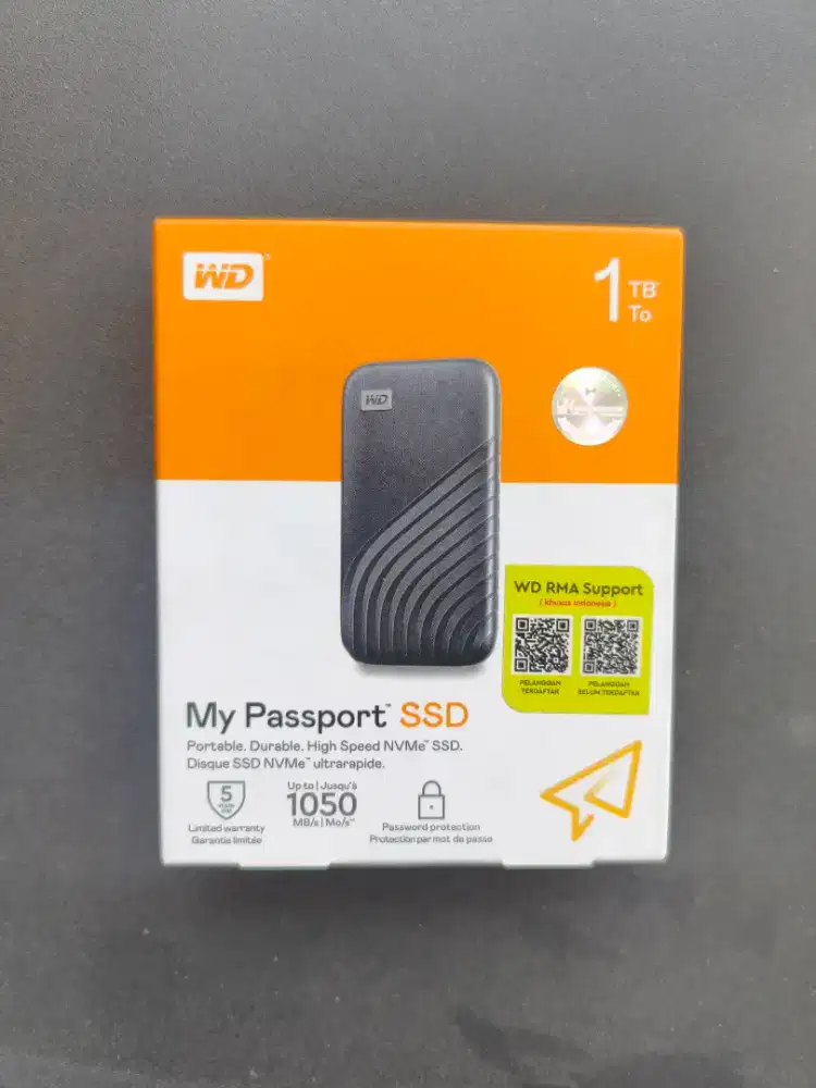 Ssd portable/eksternal 1TB wd my passport NEW