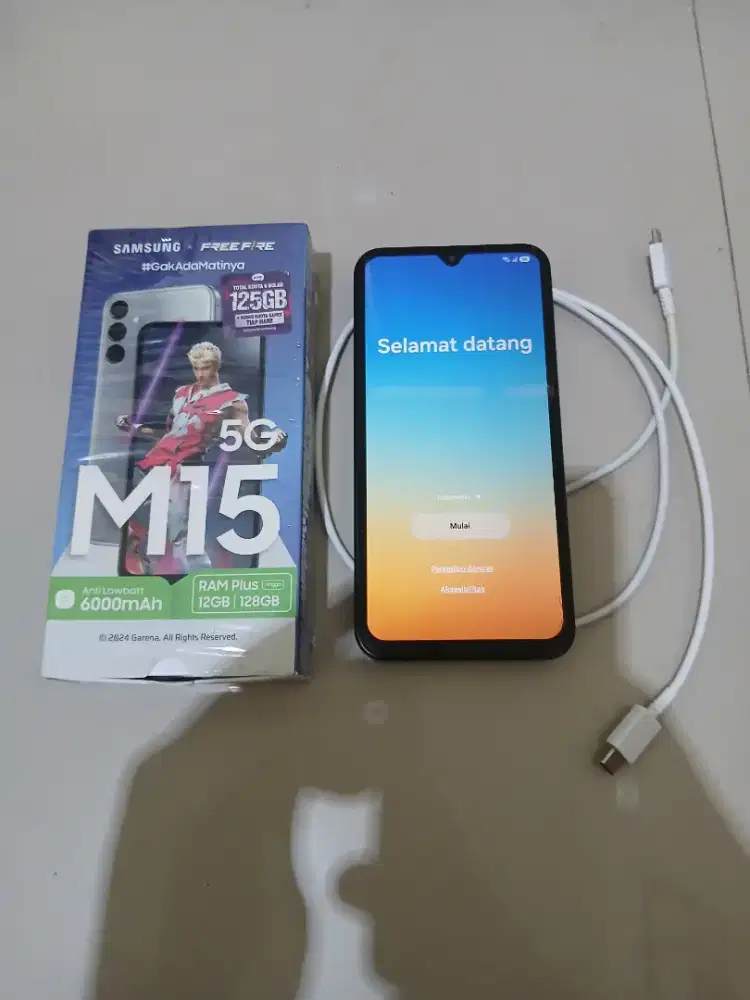 Samsung galaxy M15 5G 12 128 dark blue 6000 mAh fast charging NFC