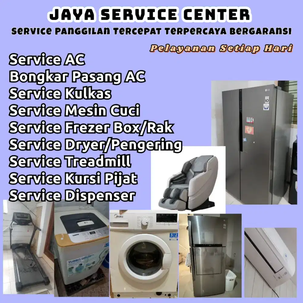 Service Kulkas Frezer Bongkar Pasang AC Servis AC Mesin Cuci Treadmill