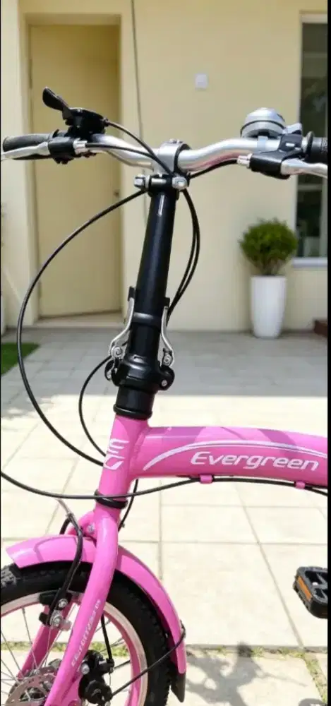 Sepeda lipat Evergreen 16inci pink