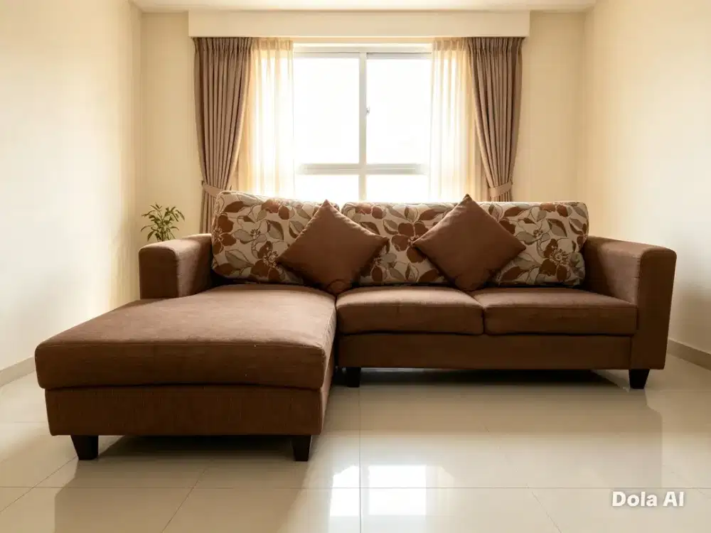Sofa bentuk L + bantal