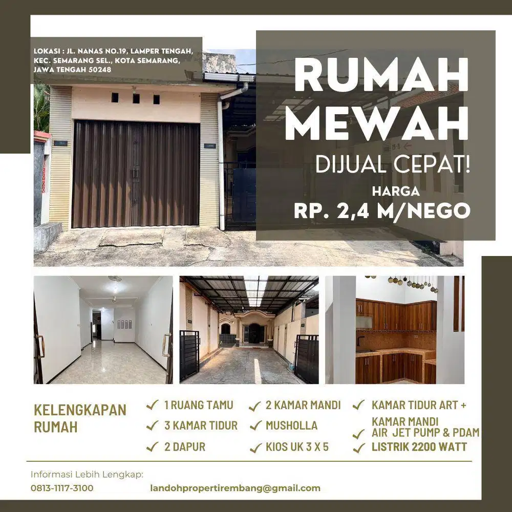 Kami Siapkan Rumah Secondary di Lamper Tengah, Semarang