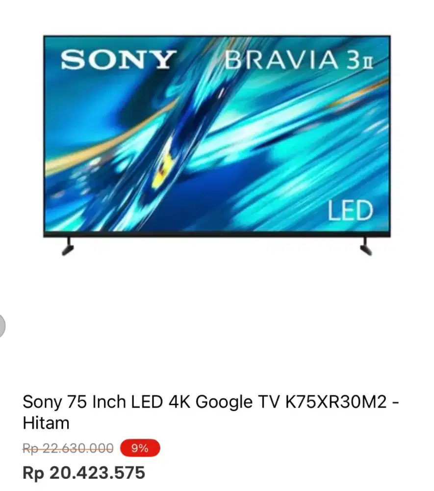 SONY 75 INCH LED 4K GOOGLE TV K75XR30M2