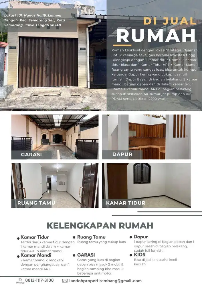 SIAP DIHUNI RUMAH PREMIUM DENGAN HARGA BERSAHABAT DI LAMPER SEMARANG