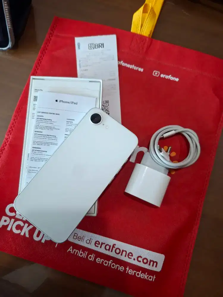 Iphone 16e 128GB White Mulus Erafone BH 100% Fullset Garansi