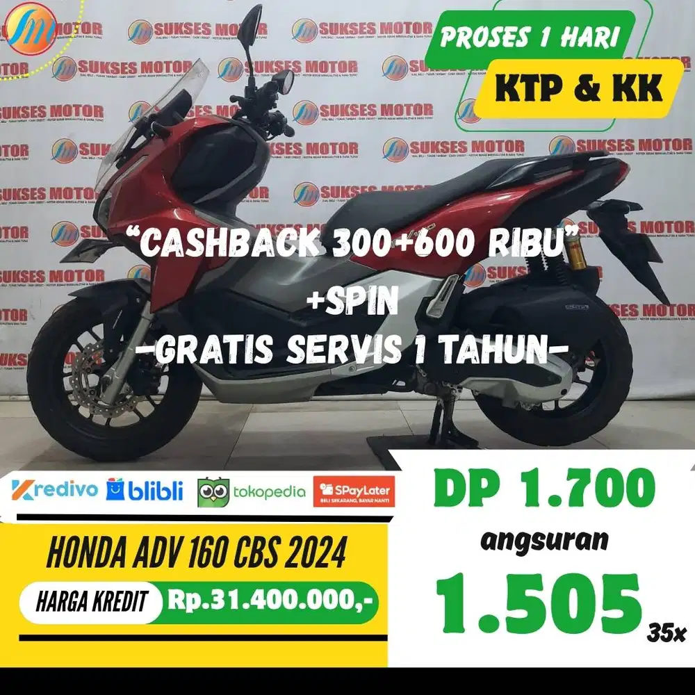 DP 1,7JUTA HONDA ADV 160 CBS 2024 ANGSURAN TERJANGKAU BERGARANSI