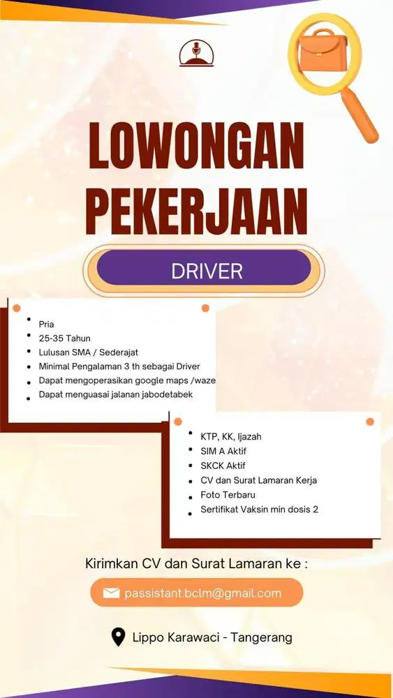 Lowongan Driver Pribadi