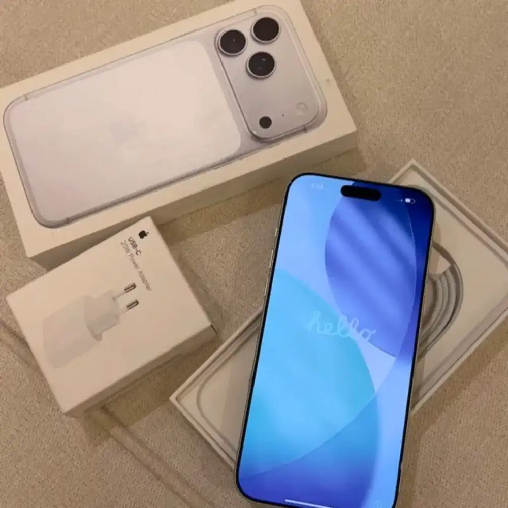 iPhone 17 Pro 256 Silver Baru Bergaransi Resmi iBox Free Adapter 20W
