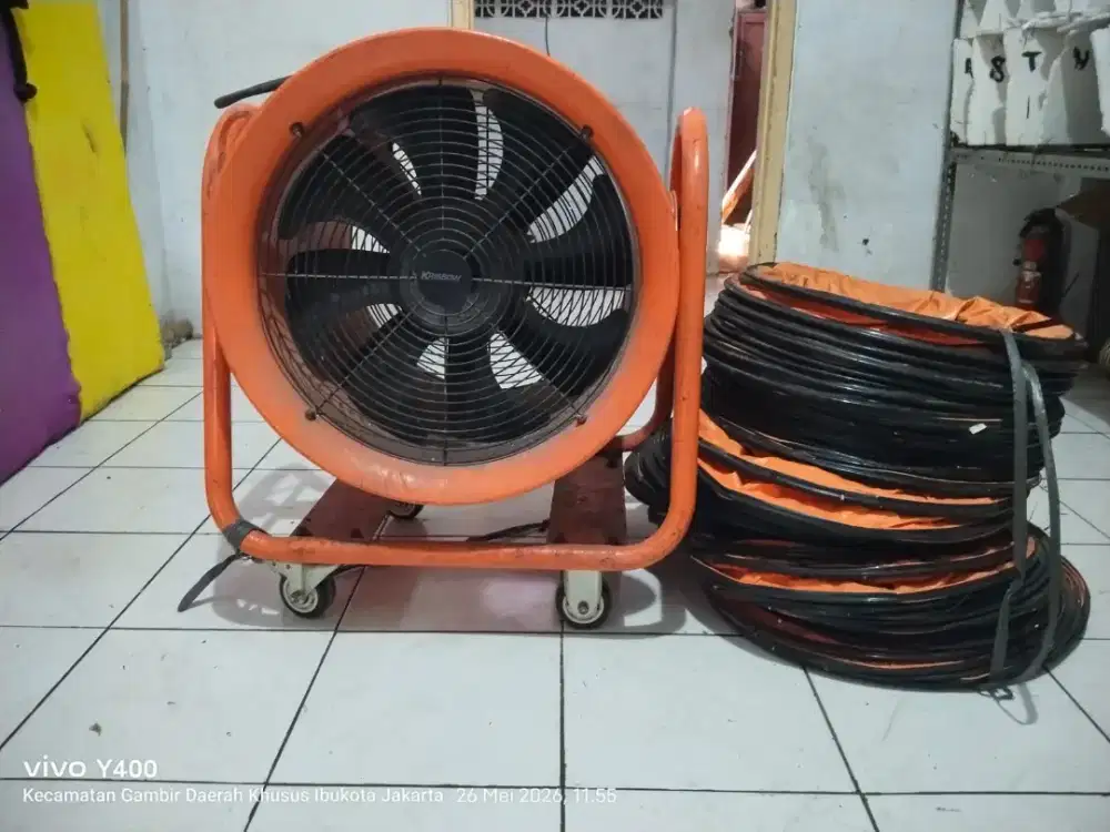 DIJUAL BLOWER VENTILATOR KRISBOW 18 CTF-45 + DUCTING LENGKAP