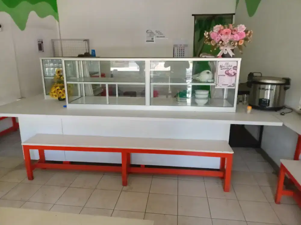 Etalase Warteg Aluminium 2.5 Meter + Meja -Siap Pakai Kota Tangerang