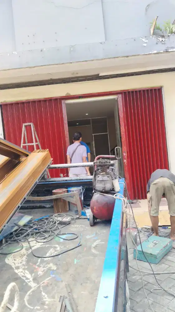 Folding gate murah rolling door galvanis baru