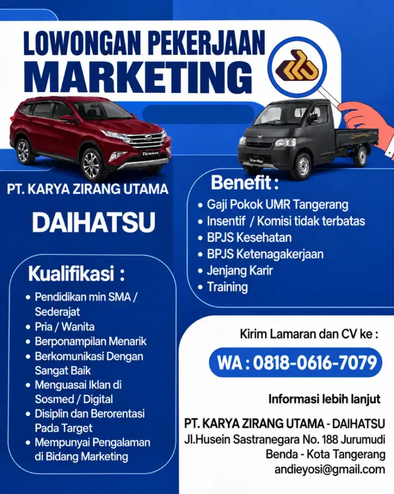 LOWONGAN KERJA MARKETING