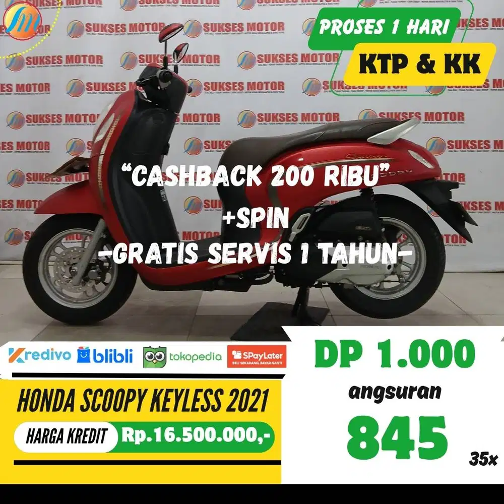 DP 1 JUTA HONDA SCOOPY KEYLESS 2021 ANGSURAN SANGAT RINGAN BERGARANSI