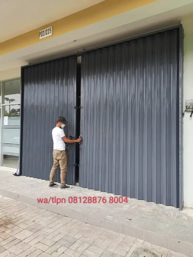Rolling door gulung, folding gate besi