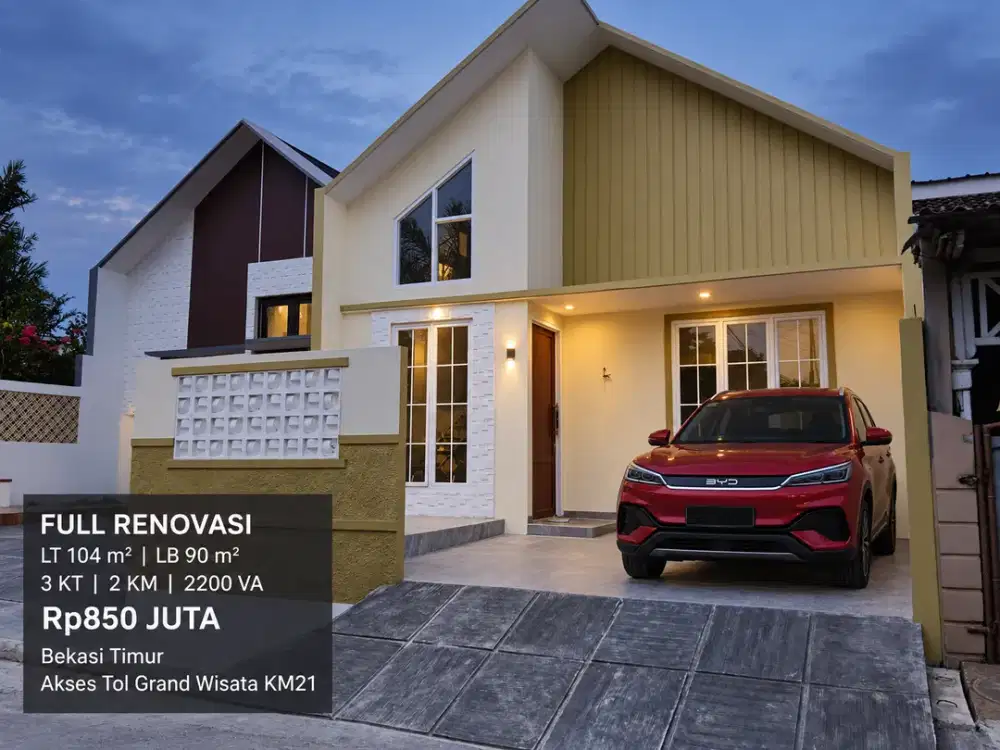 Rp850 Juta! Rumah Full Renovasi dekat Grand Wisata & Tol KM21