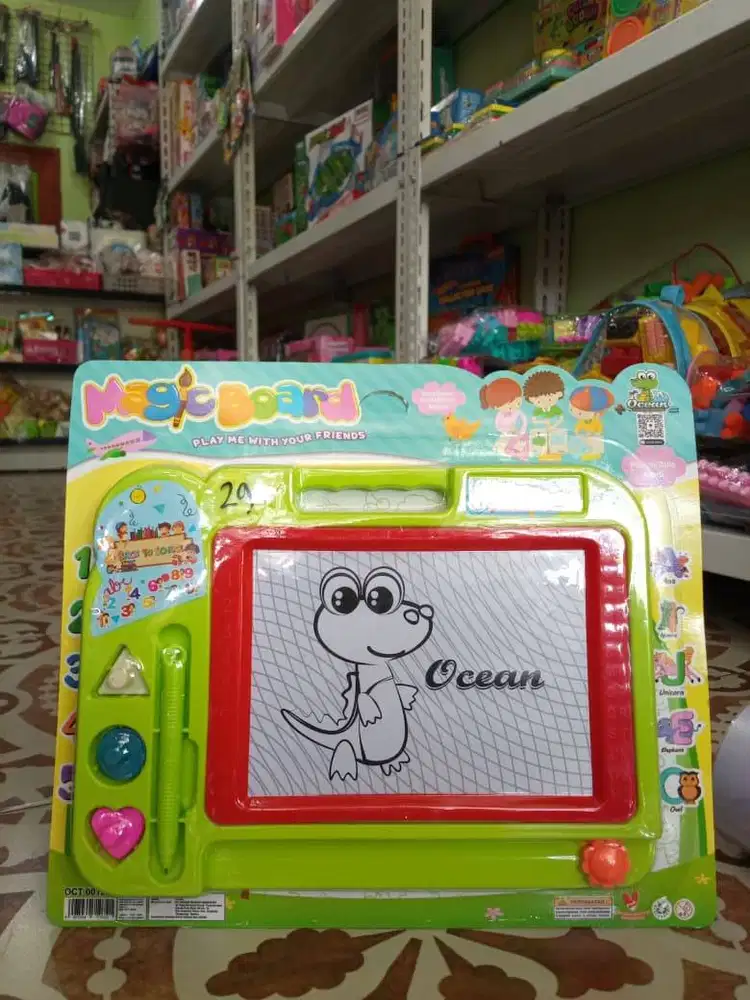 mainan anak papan tulis magnet